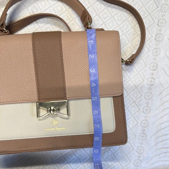 Nanette Lepore Crossbody Bag in Brown and Cream with Modern Design - Picture 15 of 16